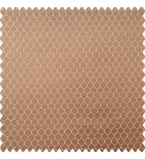 Brown silver color geometric designs texture finished background hexagon patterns polyester base thick fabric main curtain