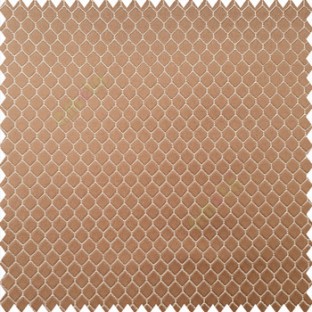 Brown silver color geometric designs texture finished background hexagon patterns polyester base thick fabric main curtain