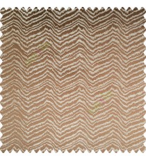 Brown silver color horizontal zigzag texture flowing lines weaving thin patterns polyester base thick fabric main curtain