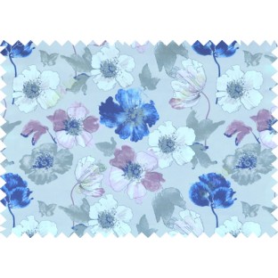 Blue white brown green colour natural floral design pure cotton main curtain designs