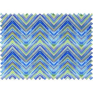Blue yellow purple green colour elegant look zigzag finish design pure cotton main curtain designs