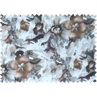 Black white grey brown colour beautiful painting finish floral pure cotton main curtain designs