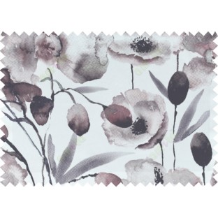 Black white grey brown natural floral design pure cotton main curtain designs