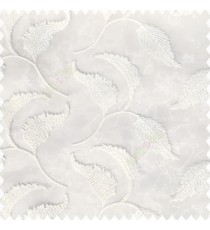 Cream white color beautiful floral leaves silver zari embroidery patterns with transparent net polyester fabric sheer curtain