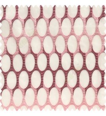 Dark pink and baby pink white color traditional designs soft and silver zari embroidery geometric oval shapes embossed patterns with transparent net background sheer curtain