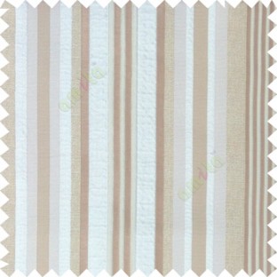 Beige brown color vertical embossed mixed of bold and pencil stripes with texture finished surface soft touch polyester main curtain