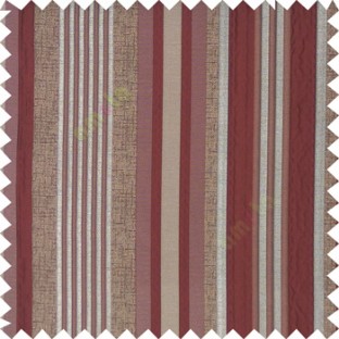 Maroon silver brown color vertical embossed mixed of bold and pencil stripes with texture finished surface soft touch polyester main curtain