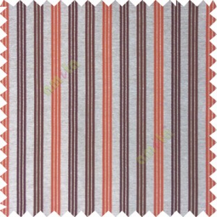 Orange brown silver color combination with silver base color vertical embossed stripes texture finished surface polyester main curtain