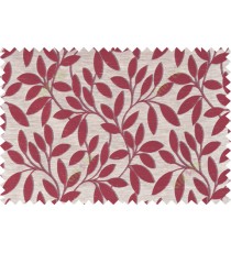 Red brown beige colour leafy pattern with thick background fab polycotton main curtain designs