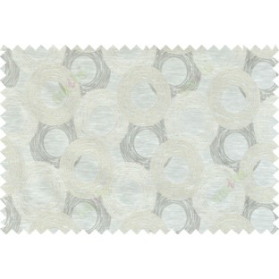 Beige grey white colour seamless geometric circle pattern polycotton main curtain designs