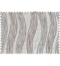 Brown grey beige colour vertical wavy stripes polycotton main curtain designs