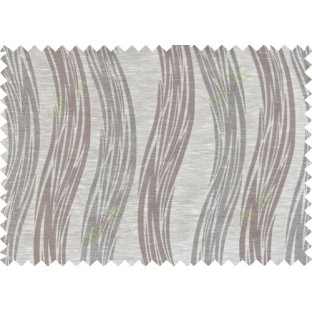 Brown grey beige colour vertical wavy stripes polycotton main curtain designs