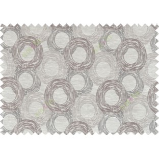 Brown grey beige colour seamless geometric circle pattern polycotton main curtain designs