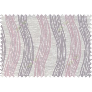 Pink beige brown colour vertical wavy stripes polycotton main curtain designs