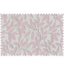 Pink beige brown colour leafy pattern with thick background fab polycotton main curtain designs