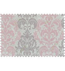 Pink beige brown color seamless elegant damask pattern polycotton main curtain designs