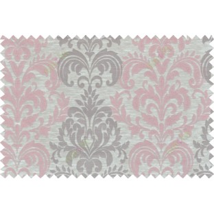 Pink beige brown color seamless elegant damask pattern polycotton main curtain designs