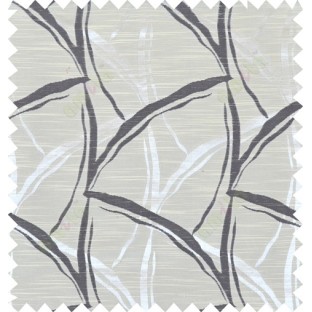 Black beige colour grass leaf patter polycotton main curtain designs