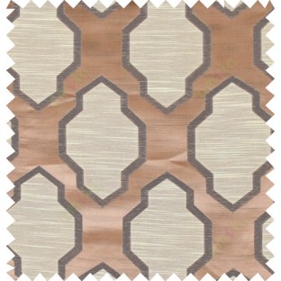 Black brown beige colour ogee pattern polycotton main curtain designs