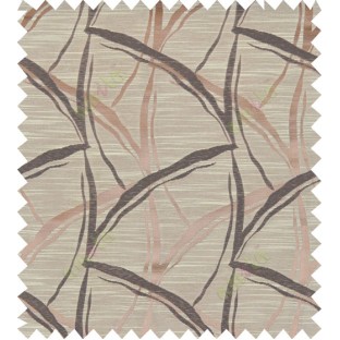 Black brown beige colour grass leaf patter polycotton main curtain designs