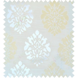 Beige yellow white colour traditional damask design polycotton main curtain designs