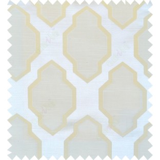 Beige yellow white colour ogee pattern polycotton main curtain designs