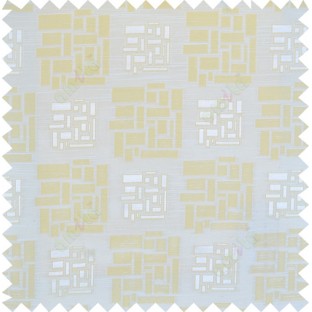 Beige yellow white colour geometric design polycotton main curtain designs