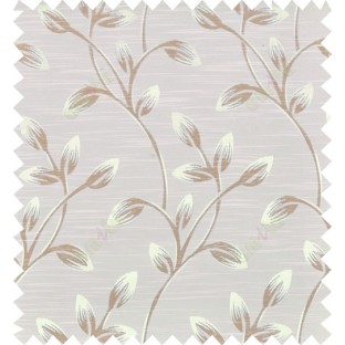 Brown beige colour beautiful natural floral design polycotton main curtain designs