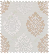 Brown beige colour traditional damask design polycotton main curtain designs