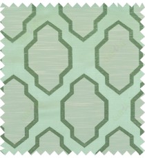 Green beige colour ogee pattern polycotton main curtain designs
