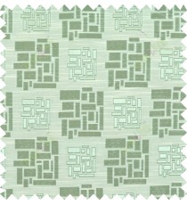 Green beige colour geometric design polycotton main curtain designs