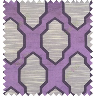 Purple beige black colour ogee pattern polycotton main curtain designs