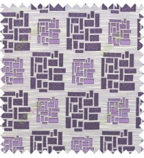 Purple beige black colour geometric design polycotton main curtain designs