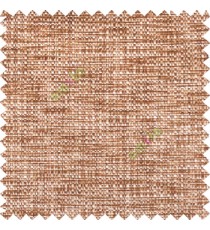 Copper brown cream color combination solid texture jute finished surface digital dots weaving pattern sofa fabric