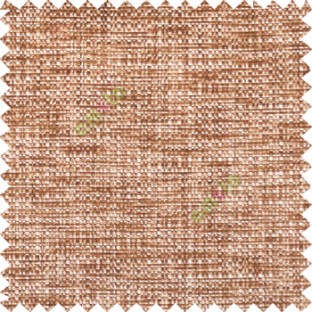 Copper brown cream color combination solid texture jute finished surface digital dots weaving pattern sofa fabric