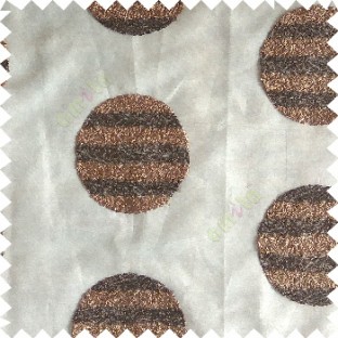 Dark chocolate brown color geometric circles shapes texture finished embroidery designs with transparent background horizontal stripes sheer curtain