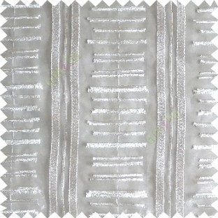 Pure white color horizontal and vertical embroidery stripes with transparent background sheer curtain