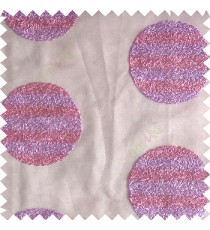 Pink purple color geometric circles shapes texture finished embroidery designs with transparent background horizontal stripes sheer curtain