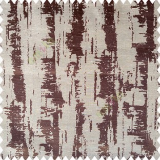 Dark chocolate brown cream color vertical bold texture bold random stripes horizontal thin lines with polyester transparent fabric sheer curtain