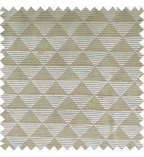 Beige cream color geometric triangle shapes horizontal lines texture finished dice slant crossing stripes polyester main curtain