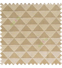 Dark brown beige color geometric triangle shapes horizontal lines texture finished dice slant crossing stripes polyester main curtain