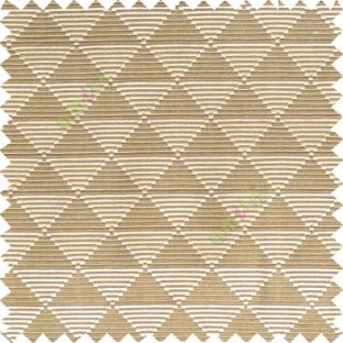 Dark brown beige color geometric triangle shapes horizontal lines texture finished dice slant crossing stripes polyester main curtain
