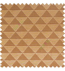 Dark chocolate brown gold color geometric triangle shapes horizontal lines texture finished dice slant crossing stripes polyester main curtain