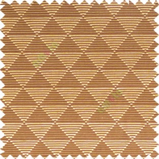 Dark chocolate brown gold color geometric triangle shapes horizontal lines texture finished dice slant crossing stripes polyester main curtain