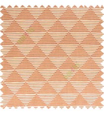 Orange gold color geometric triangle shapes horizontal lines texture finished dice slant crossing stripes polyester main curtain
