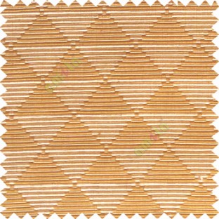 Copper brown beige color geometric triangle shapes horizontal lines texture finished dice slant crossing stripes polyester main curtain