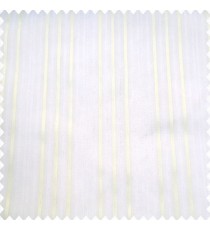 White color background texture finished surface with vertical beige color parallel stripes transparent base fabric sheer curtain