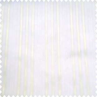 White color background texture finished surface with vertical beige color parallel stripes transparent base fabric sheer curtain