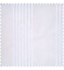 Pure white color transparent fabric texture finished surface vertical bold group stripes sheer curtain