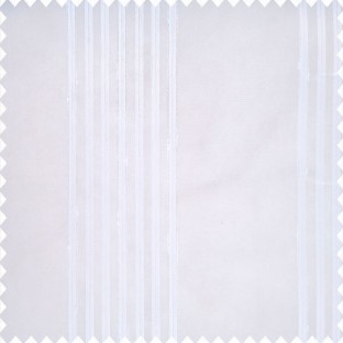 Pure white color transparent fabric texture finished surface vertical bold group stripes sheer curtain
